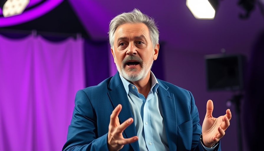 Energetic speaker discussing Jesus’s mission in a studio setting.