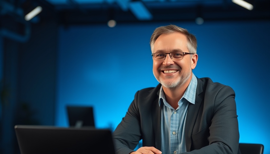 Buy the Opportunity with smiling man in modern studio.