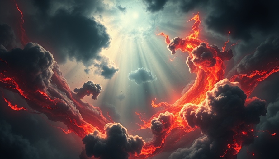 Dramatic depiction of mystical forces clashing.