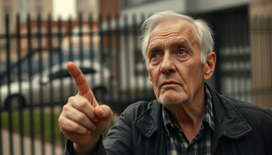 Older man with serious expression highlights message on anarchy creates tyranny.