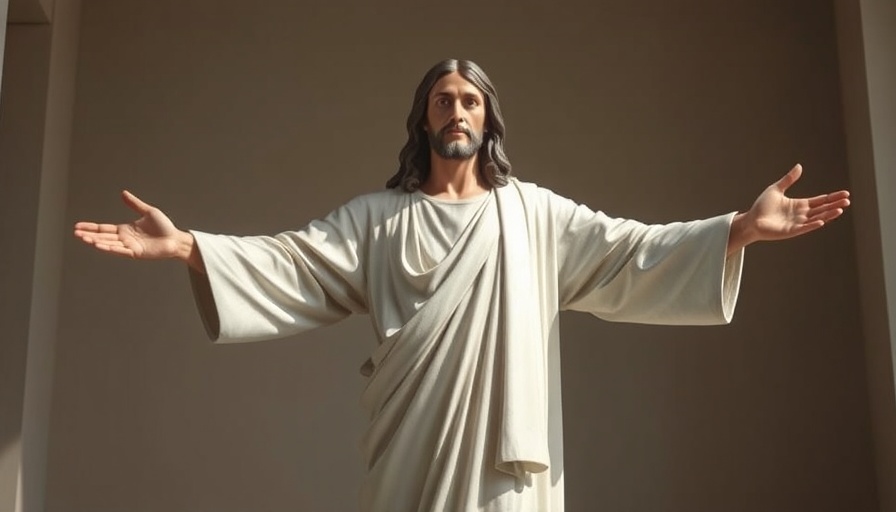 Jerusalem spiritual importance: Jesus statue with outstretched arms.