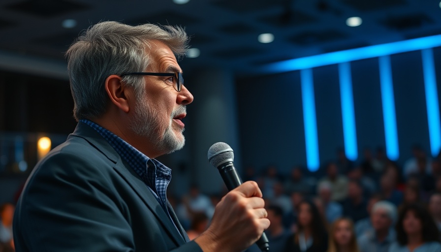 Speaker passionately discussing 'What Help Does the Spirit Give' on stage.