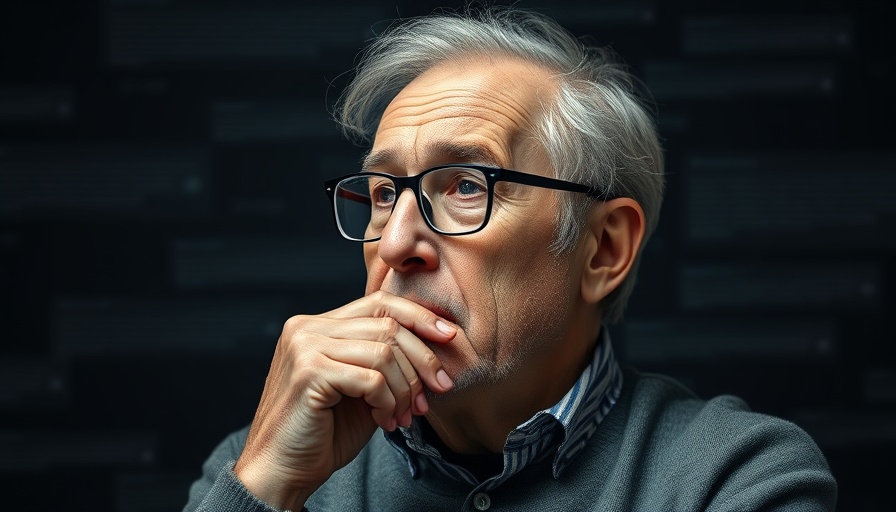 Thoughtful older man contemplating Antichrist, deep in thought.