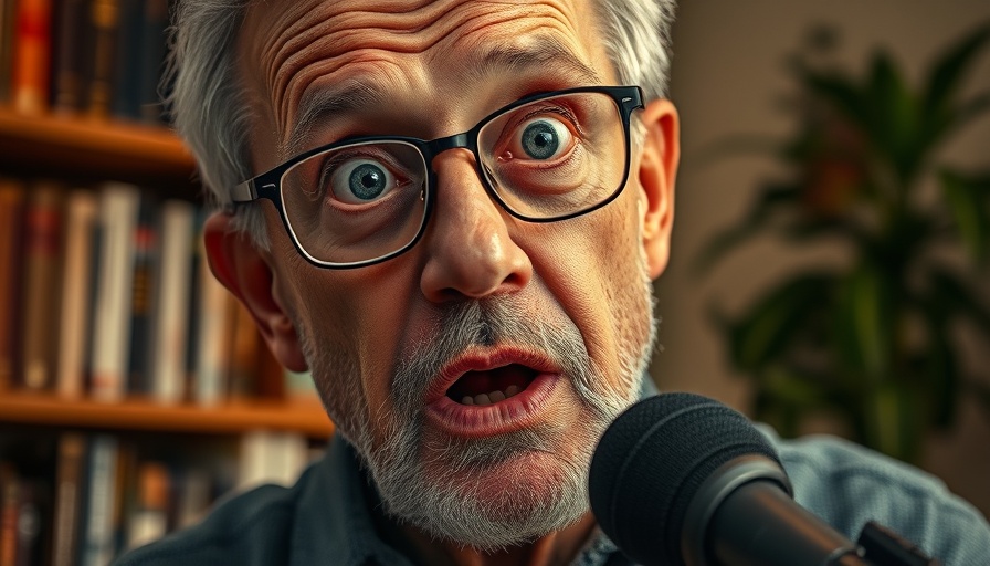 Close-up of surprised man discussing Pope Prophecy.