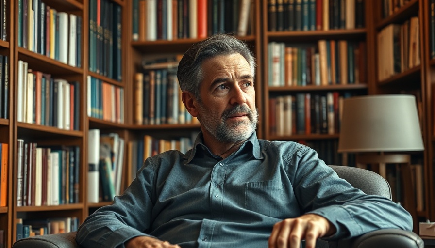 Thoughtful man in home library with bookshelves, Lance Wallnau.