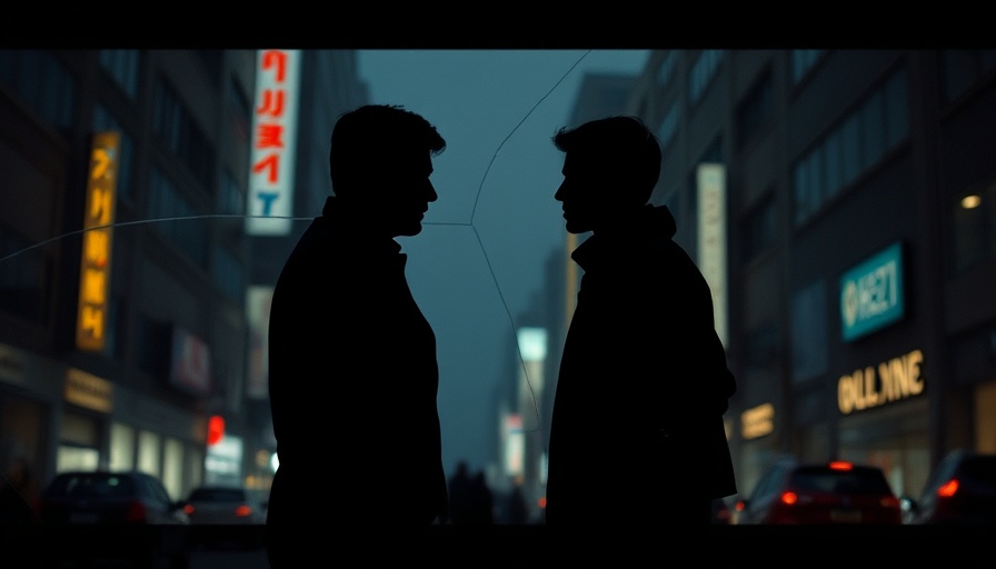 JosephZ poster with silhouetted figures and urban backdrop