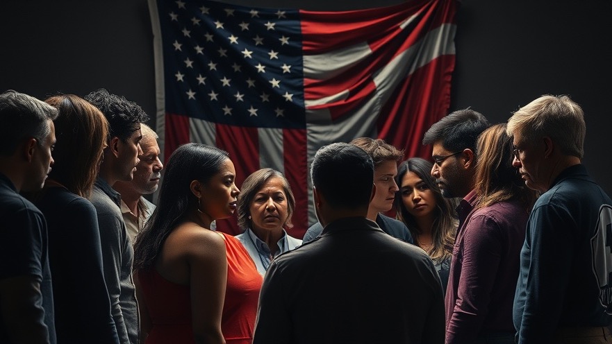 Diverse individuals in intense conversation, reflecting spiritual warfare and political decisions.