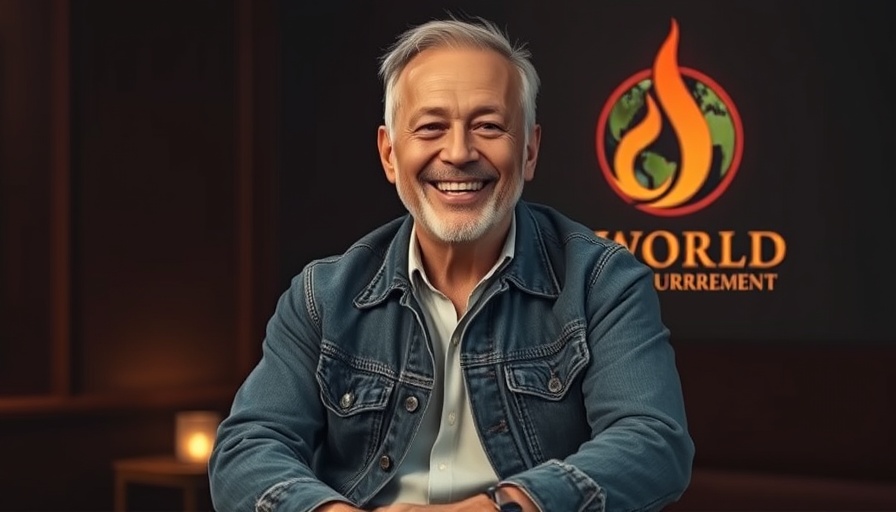 Let God Use You spiritual event graphic with smiling man and glowing ember.