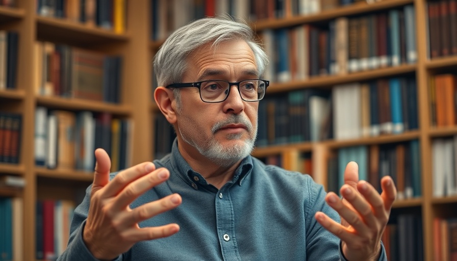 Man discussing topic in library setting, addressing 'Why Do Bad Things Happen to Christians?'