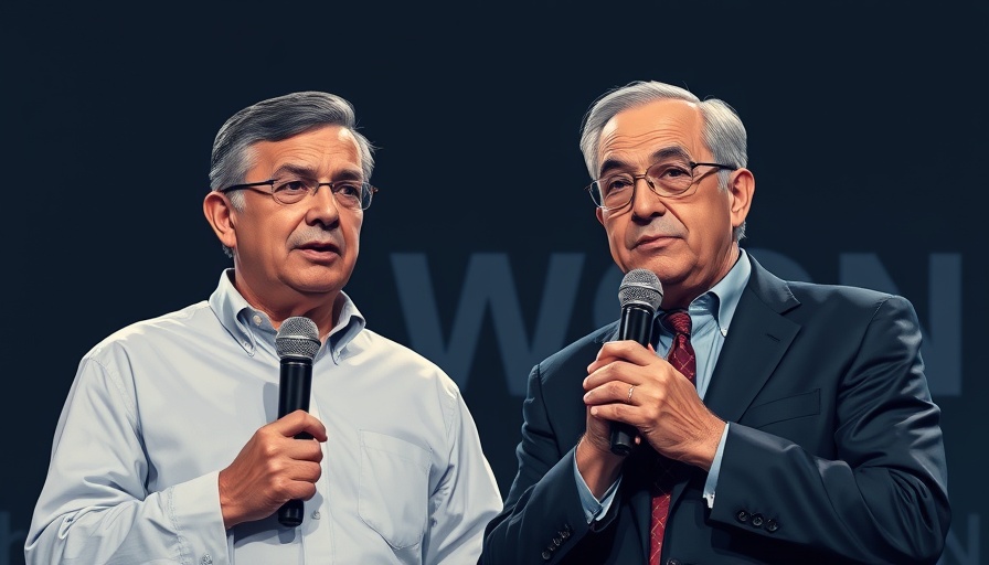 Alan Didio discussing with another man on a stage, bold text overlay.