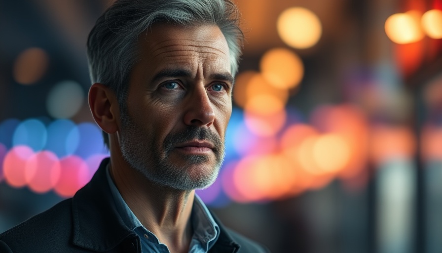 Can Healing Come From Your Hands: Portrait of calm man with colorful backdrop.