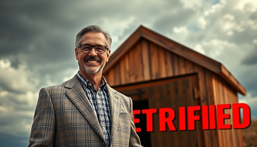 Smiling man near a large wooden ark with 'Petrified' text.