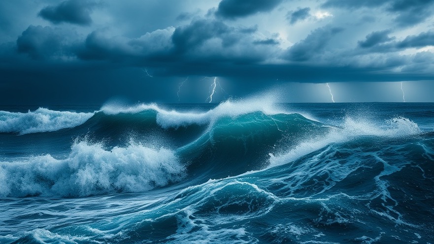 Cinematic stormy sea image illustrating geoengineering's power over nature.