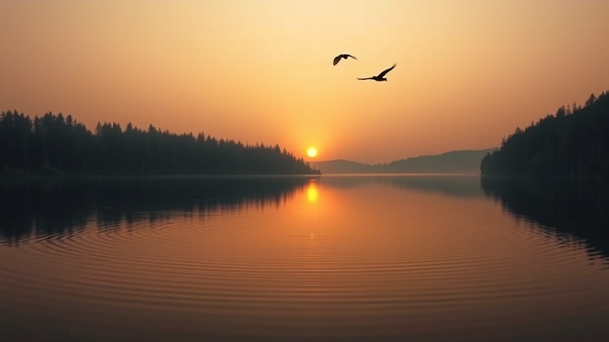 Serene dawn over a lake representing prophetic insight and community through faith.