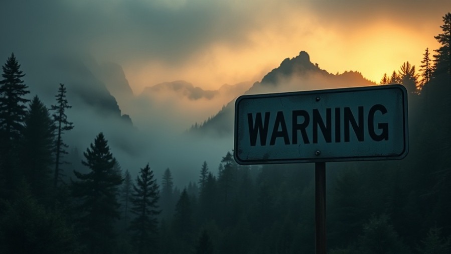 Warning sign in a misty valley at dawn, symbolizing a Spirit-filled life.