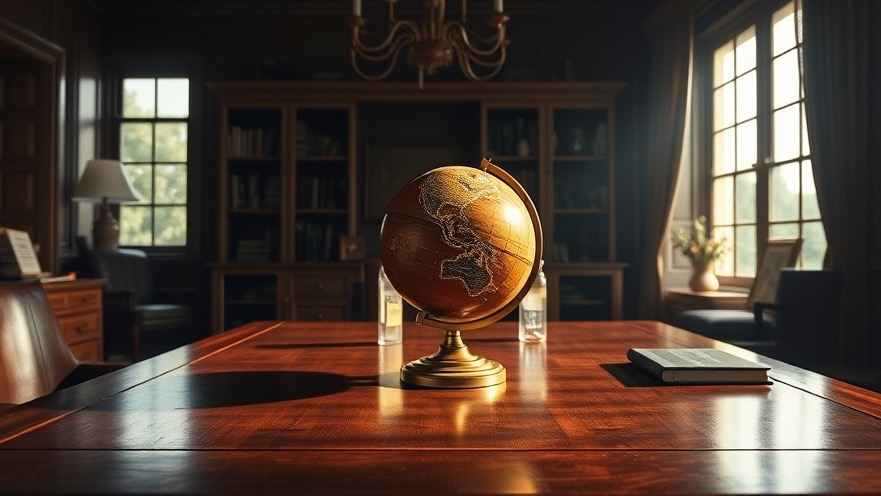 Elegant home office with polished desk and globe, reflecting Lance Wallnau's prophetic insights.
