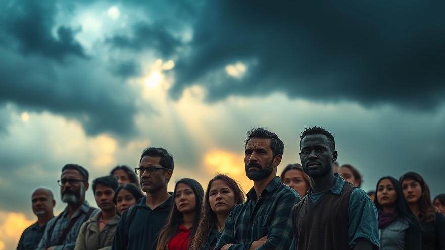 Diverse community prayer embodying resilience and faith amid spiritual warfare.