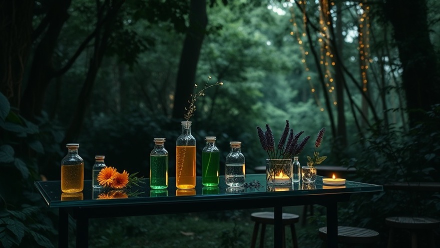 Holistic health lab in lush forest, blending science and spiritual healing.