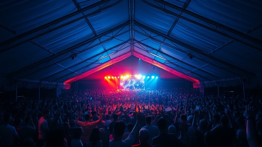 Crowd in a tent raising hands in worship power during revival miracles with Mario Murillo.