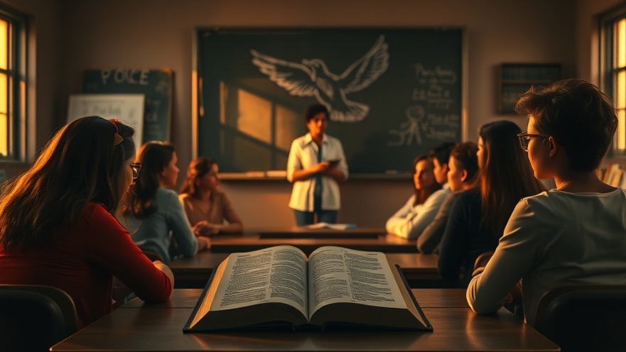 Students and teachers engaged in community prayer, highlighting the power of prayer in schools.