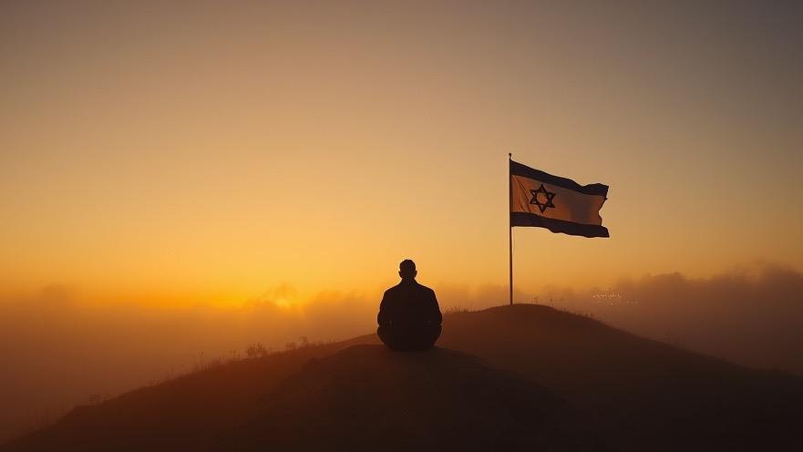 James Goll: A figure in quiet prayer at dusk, embodying the power of prayer and personal breakthroughs.