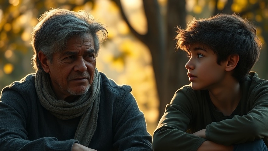 A thoughtful person offers correction and wisdom to a teen, under warm, reflective lighting.