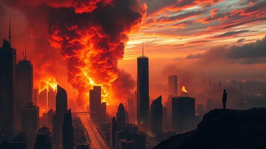 Cinematic view of a burning metropolis symbolizing prophetic insights in Joseph Z's emergent revival.