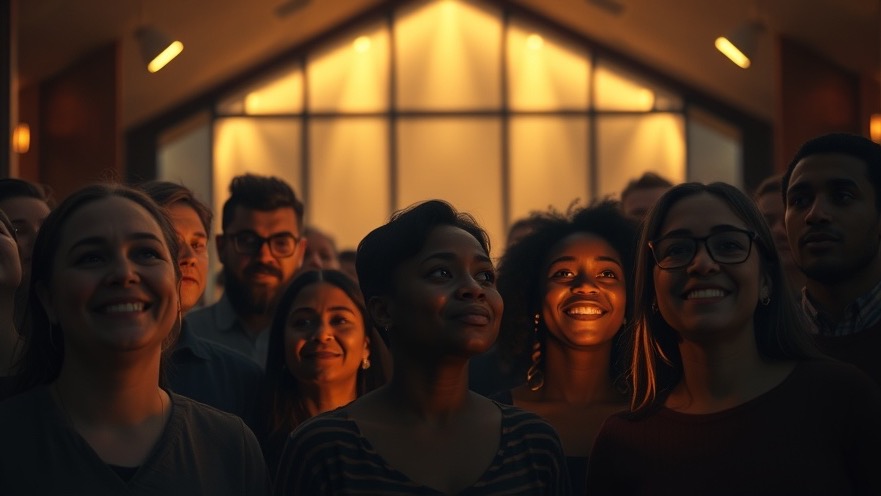 Diverse group in church embodying prophetic prayer and spiritual breakthroughs.