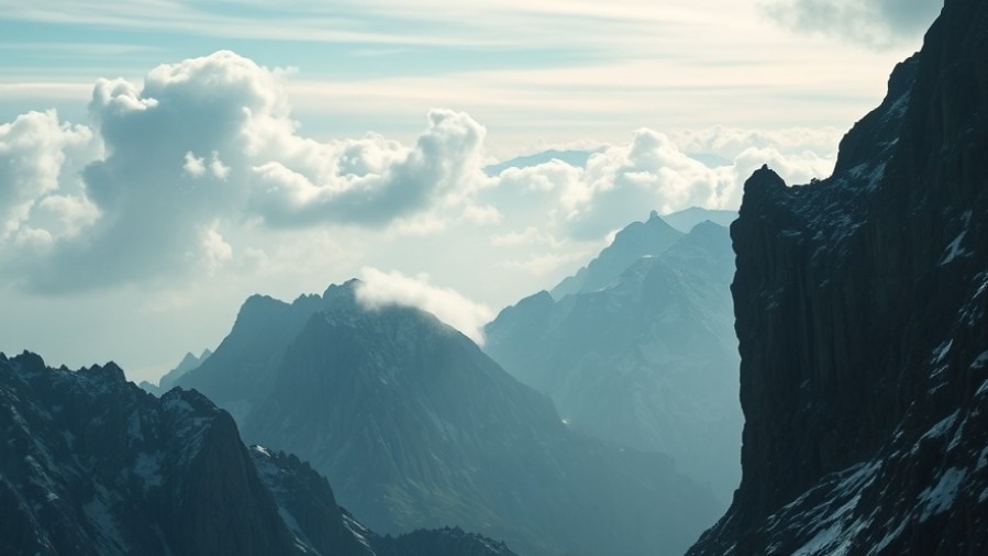 Cinematic scene of snow-dusted mountains, embodying prophetic insight by Lance Wallnau.