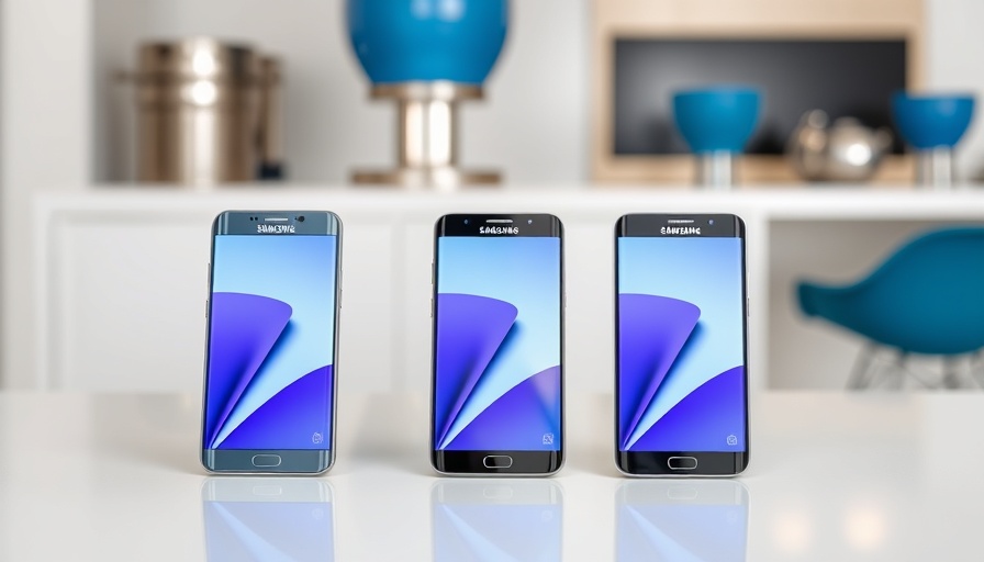 Three Samsung smartphones, highlighting Android Pixnapping attack.