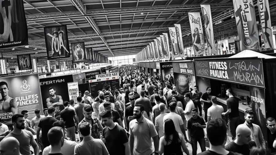 Olympia Fitness and Performance Weekend expo with bustling crowd.