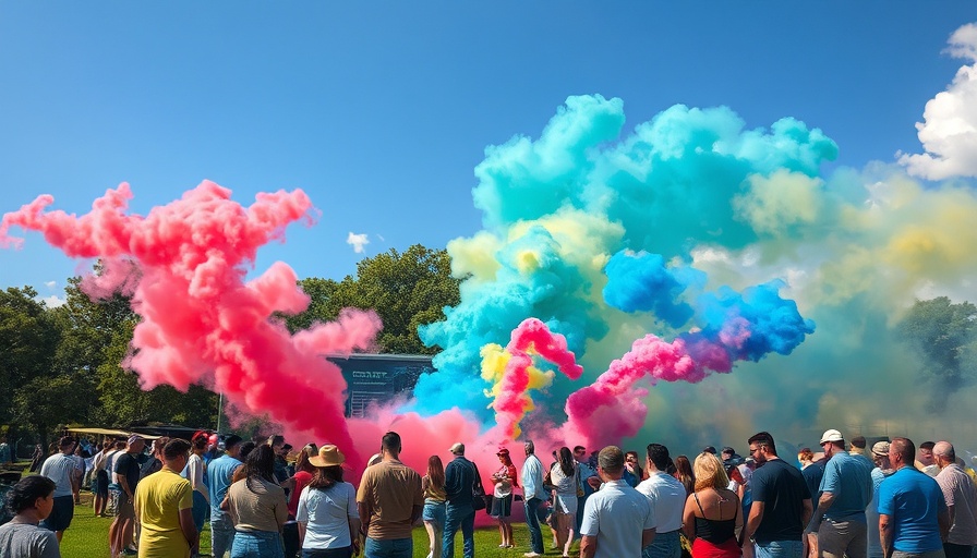 Atlanta Science Festival outdoor experiment with colorful smoke.