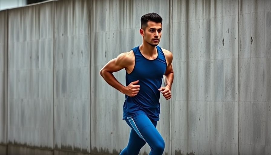 Male runner focusing on strength training for runners outdoors.