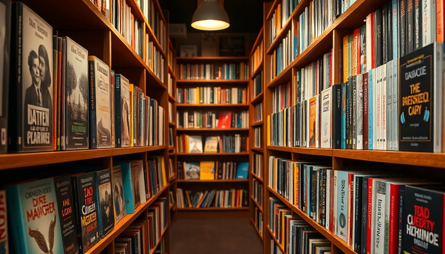 Colorful audiobook covers on a wooden shelf, self-hosted audiobooks.