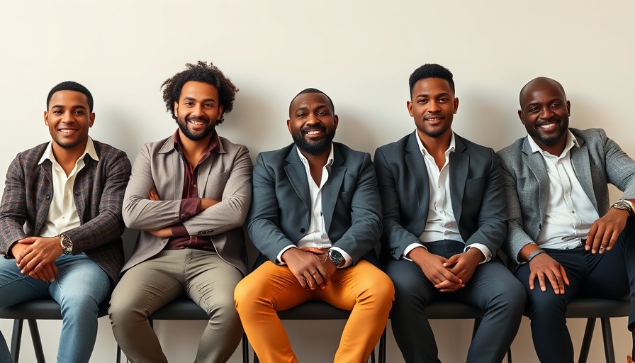 Stylishly dressed group of men, smart casual fashion, confidence