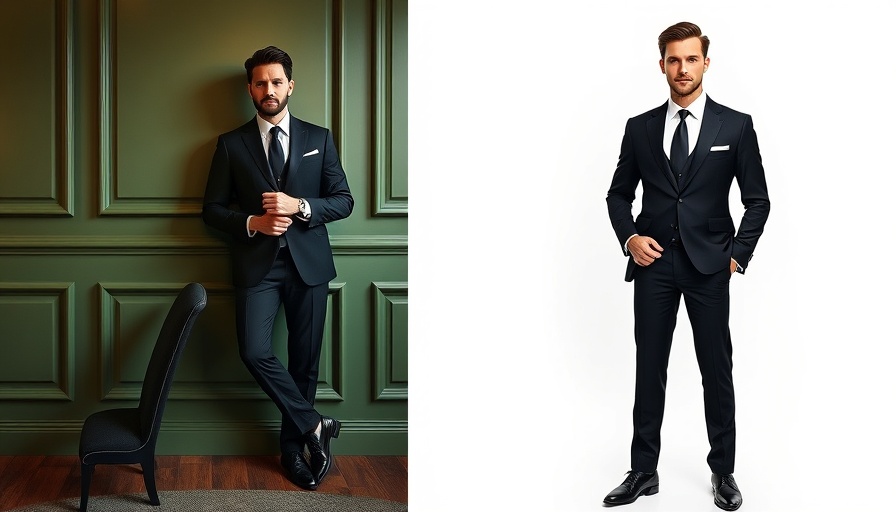 Two stylish men wearing black suits confidently.