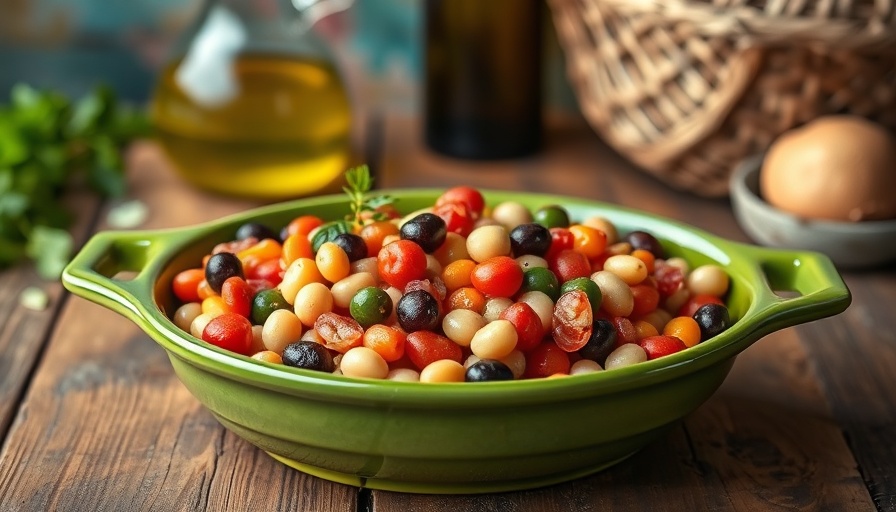 Colorful mixed bean salad with vibrant vegetables, symbolizing weight loss and legumes.