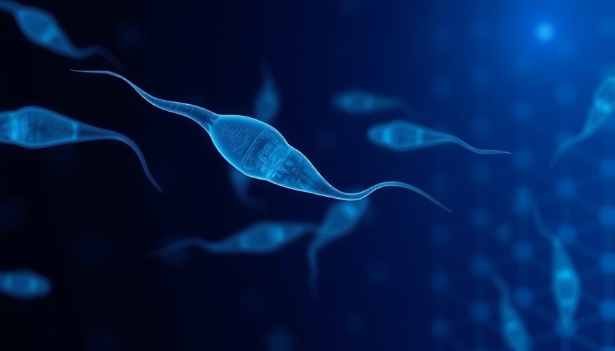 Illustration of sperm cells moving, representing low semen quality lifespan.