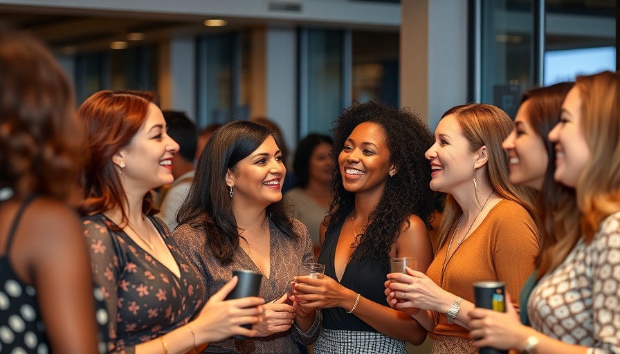 Women at an Atlanta local event engaging in conversation.