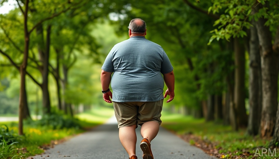 Person with higher BMI walking, illustrating genetic risk for high blood pressure.