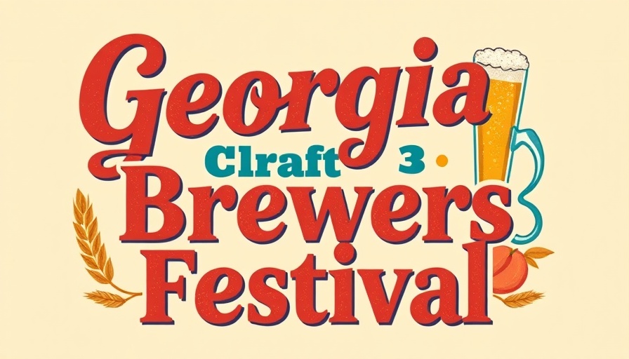 Vintage Georgia Craft Brewers Festival logo with beer and wheat elements.