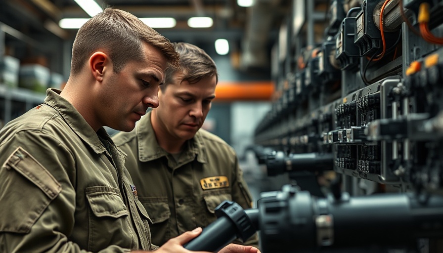 Space Force innovations personnel analyzing equipment systems.