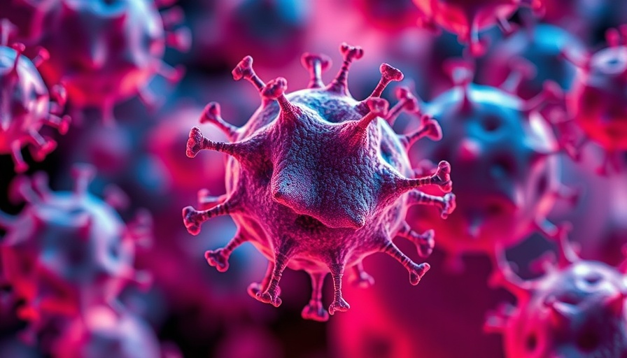Illustration of cancer cells in vivid detail for prostate screening discussions.