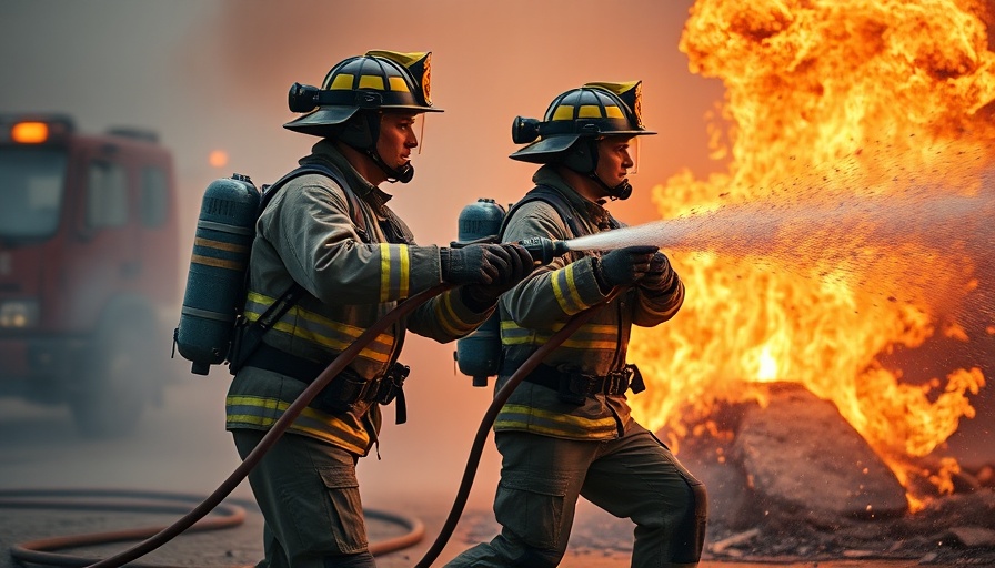 Firefighters showcase functional fitness in active firefighting.