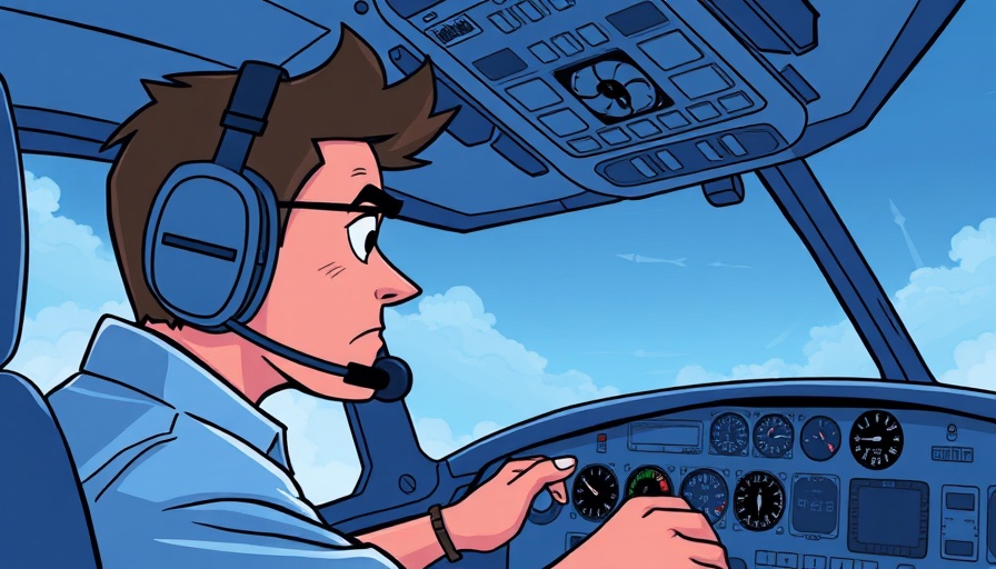 Pilot in cockpit demonstrating how to land a plane in an emergency.