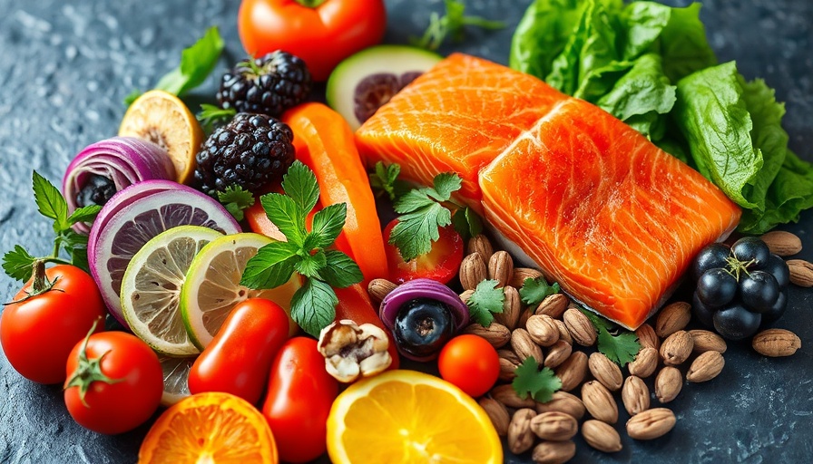 Colorful foods for the best diet for aging well, including fruits and vegetables.