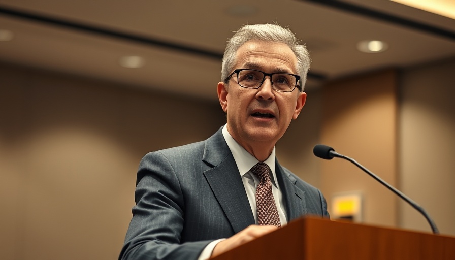 Middle-aged man speaks at conference, related to FDA vaccine advisor resignation.