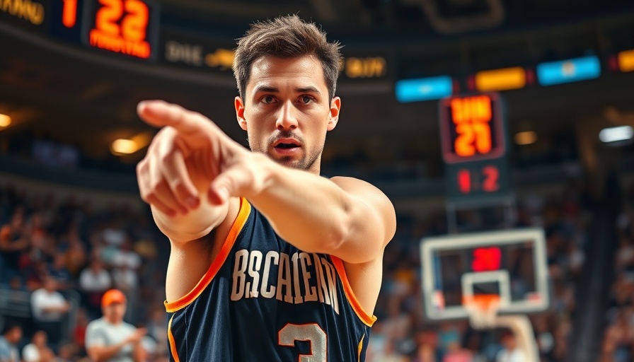 Focused basketball player pointing on court during a game