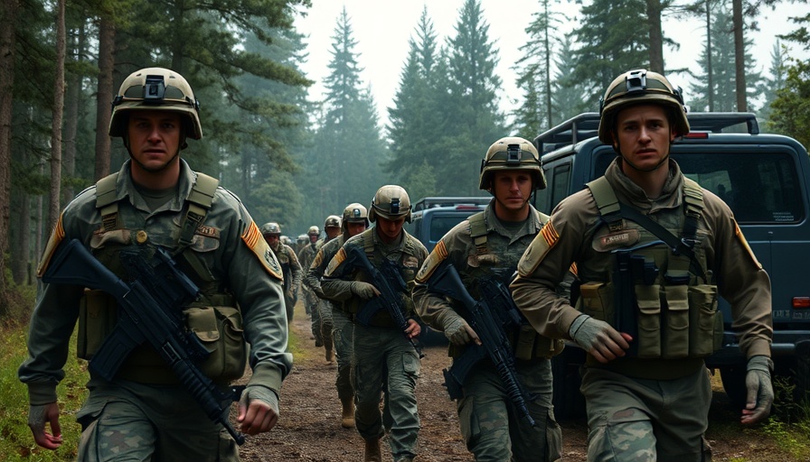 U.S. Army soldiers during a recovery operation in a Lithuanian forest.