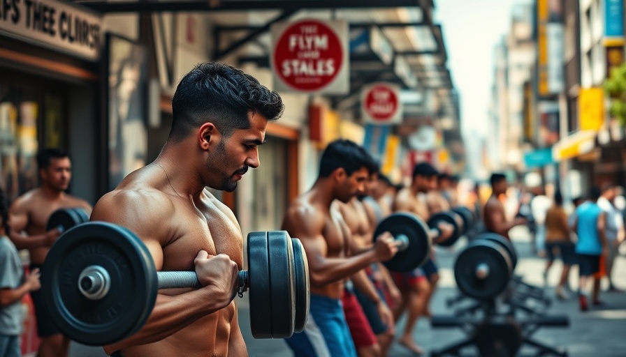 Outdoor gym with people practicing high-rep, high-volume training.